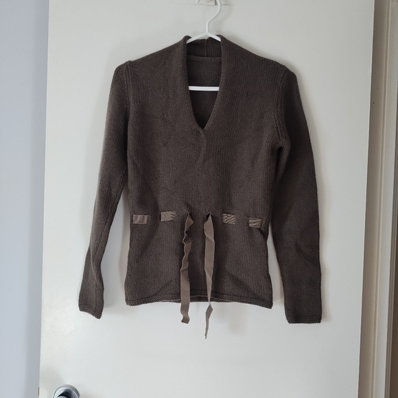 MARLOWE 100% Cashmere Brown Thick Knit Sweater XS - Picture 2 of 5